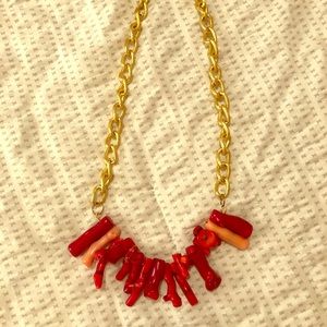 Chunky coral piece necklace!